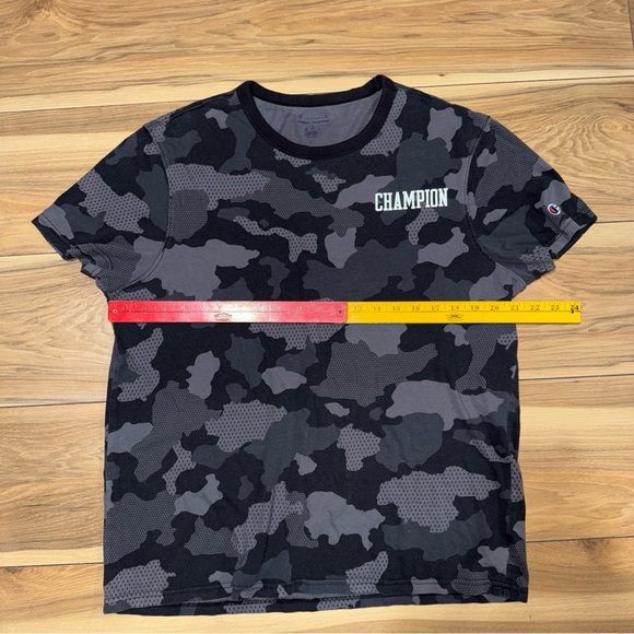Champion Men's Medium T-Shirt Crew Neck Camo Camouflage Black Athletic Tee Skate - Picture 2 of 8